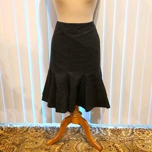 Arden B grey pinstripe flaired Skirt with lace